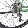 Resedagrünes Gravel Bike GravelerFit mit schwarzer Sattelstange, schwarzen Reifen und schwarzem Lenker vor weißem Hintergrund.