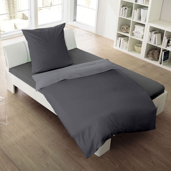Bettwäsche Luxus Satin, 135 x 200 cm, anthrazit