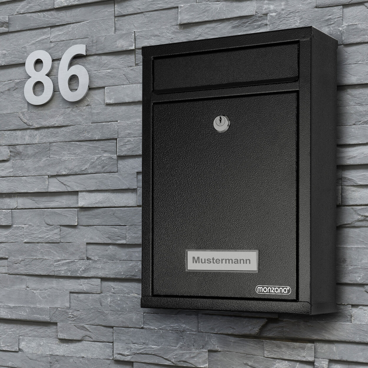 MONZANA Briefkasten Schwarz ALDI