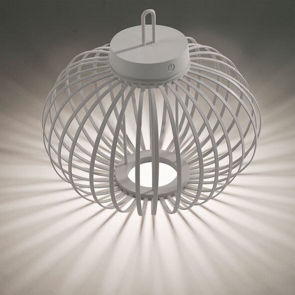 LED-Akku-Tisch- und Bodenleuchte Korga, greige, ⌀ 36 cm