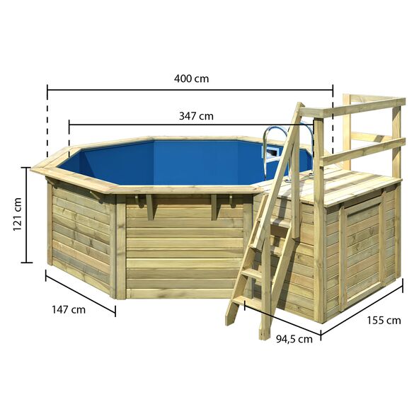 Holzpool One mit Terrasse