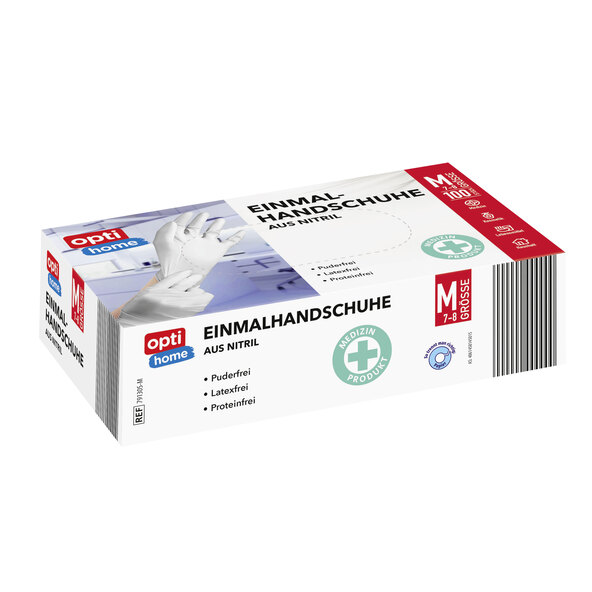 Einmalhandschuhe Nitril, weiß, Größe M