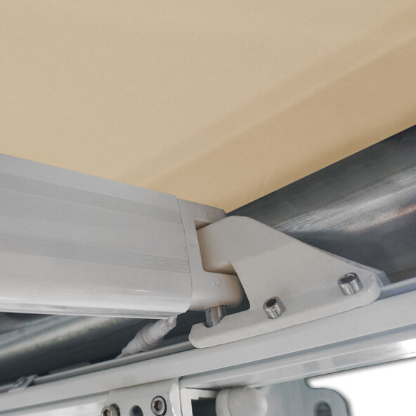 LED-Vollkassettenmarkise ELOS V2 inkl. Windsensor sandfarben, 350 x 250 cm