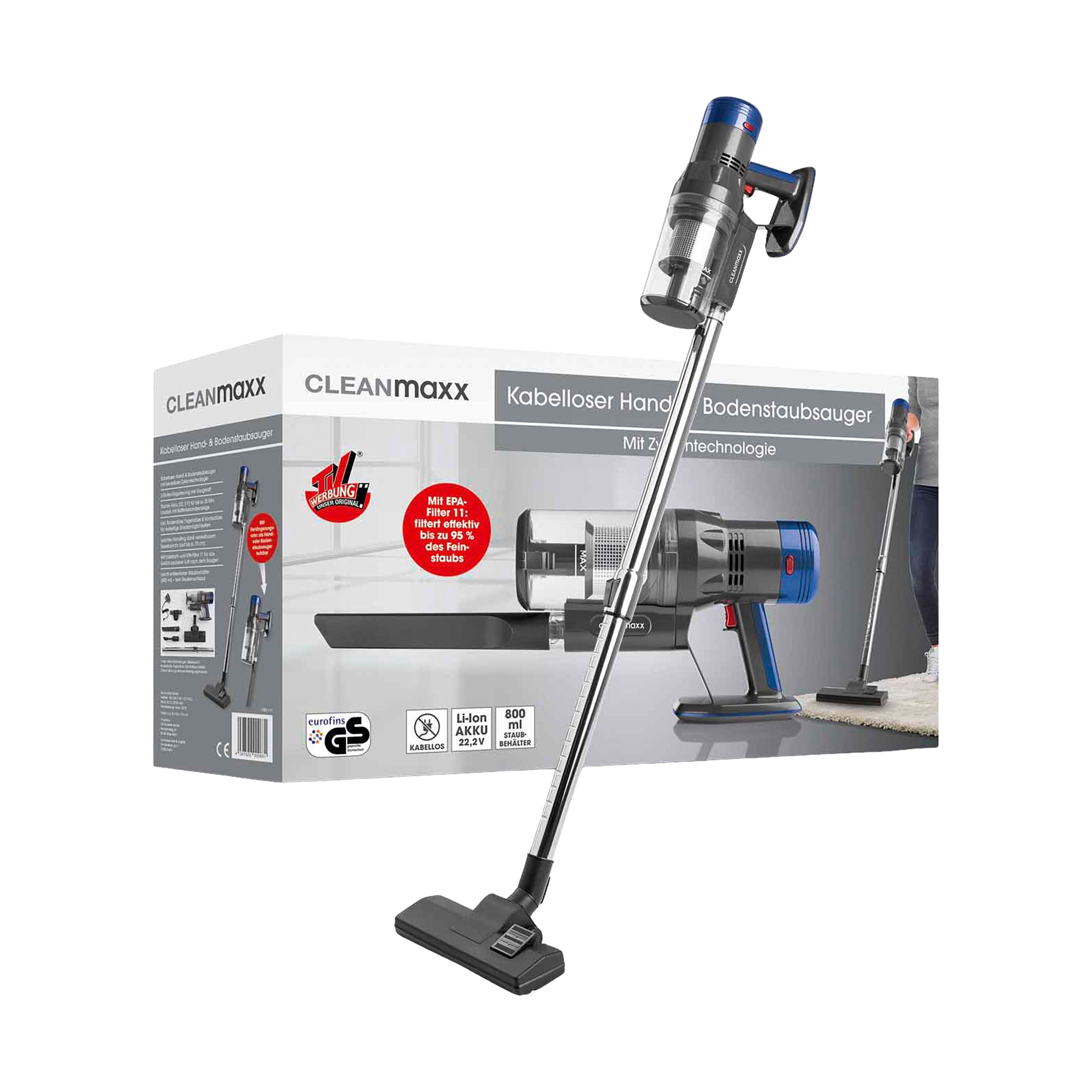 Handstaubsauger Akku Zyklon Shaz 22.2 D5 CLEANMAXX Akku-Zyklon-Staubsauger, 22,2 V | ALDI ONLINESHOP