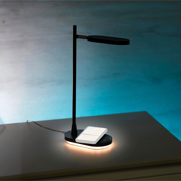 LED-Schreibtischlampe mit Wireless Charging, schwarz