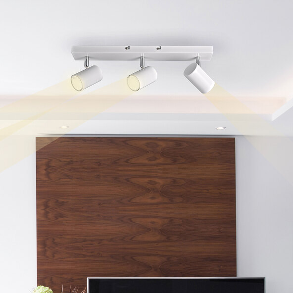 LED-Deckenstrahler 3er Spot, inkl. 3x GU10, weiß