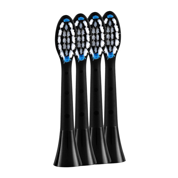 Ersatz-Zahnbürstenköpfe, schwarz (mittel), 4er-Set