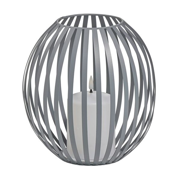 LED-Kerzenlaterne, grau