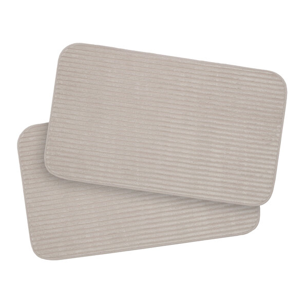 Badteppich Berlin in Cord Optik, 2er Set, 50 x 70 cm, taupe