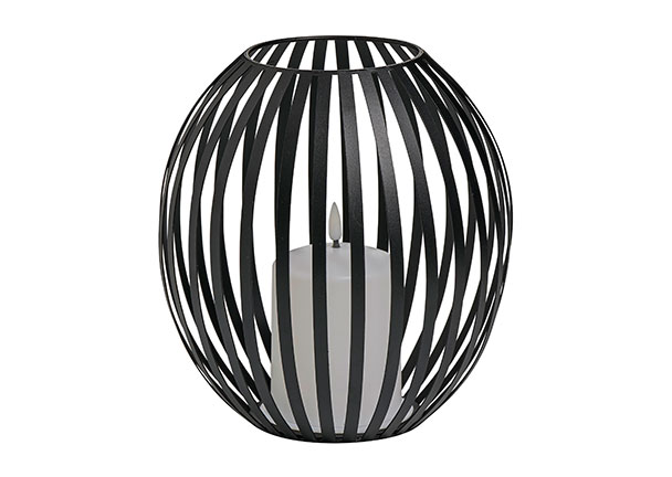 LED-Kerzenlaterne, schwarz