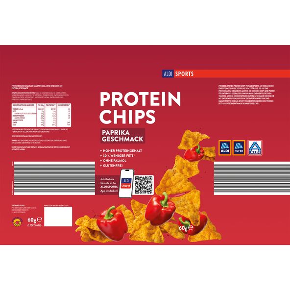 Protein Chips Sour Cream + Paprika, 12er Set (12 x 60 g = 720 g)