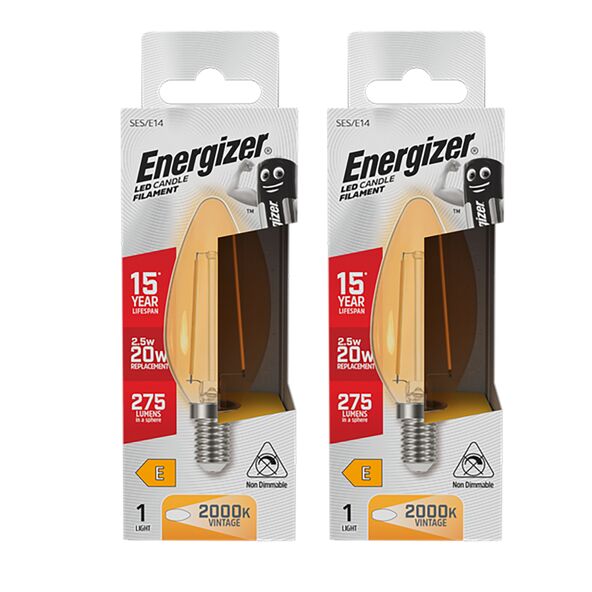 LED-Leuchtmittel E14 Gold Candle, 2er Set