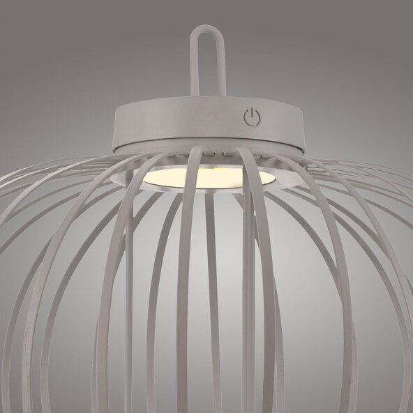 LED-Akku-Tisch- und Bodenleuchte Korga, greige, ⌀ 46 cm