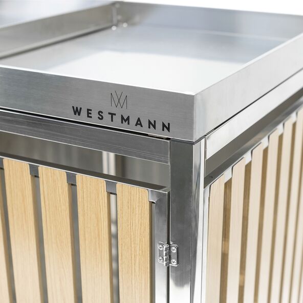 Bepflanzbare Mülltonnenbox Edelstahl, 2 x 240 l
