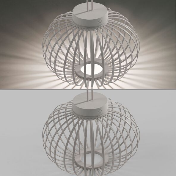 LED-Akku-Tisch- und Bodenleuchte Korga, greige, ⌀ 36 cm