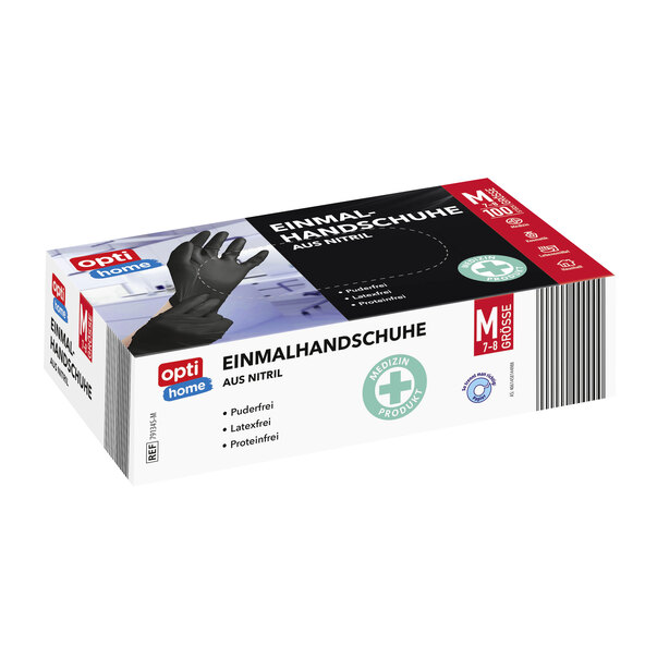 Einmalhandschuhe Nitril, Schwarz, Größe M