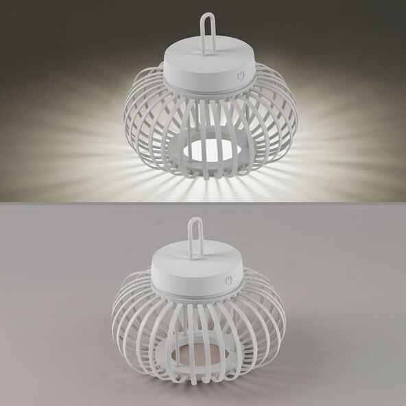 LED-Akku-Tisch- und Bodenleuchte Korga, weiß, ⌀ 25 cm