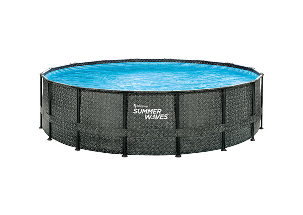 Elite Frame Pool, rund, Rattan-Style