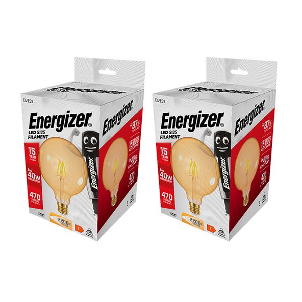 LED-Leuchtmittel E27 Gold G125, 2er Set