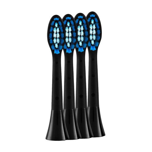 Ersatz-Zahnbürstenköpfe, schwarz (weich), 4er-Set