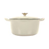 Gusseisener Koch- & Schmortopf mit Deckel, creme