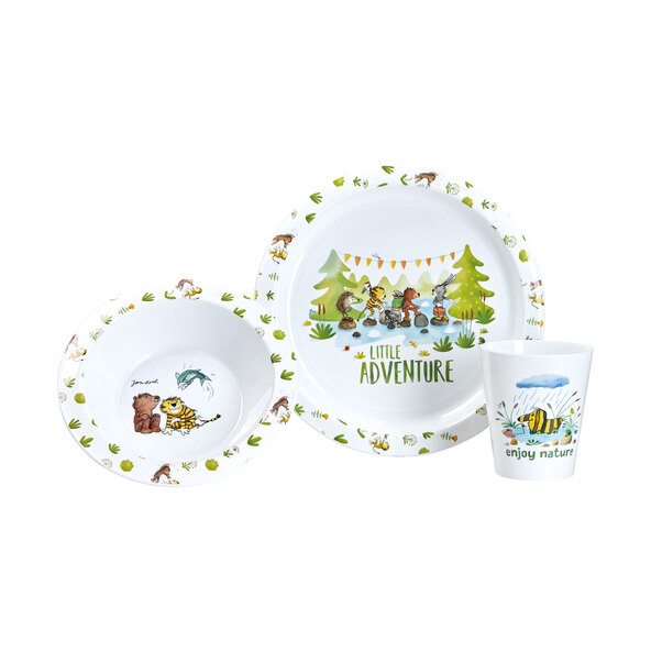 Kinder-Besteck-Geschirr-Set Janosch, 7-tlg.