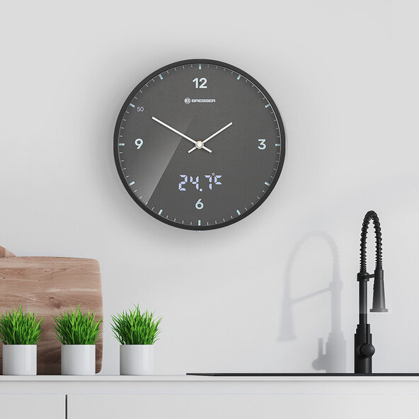 Wanduhr MyTime LEDsec, anthrazit