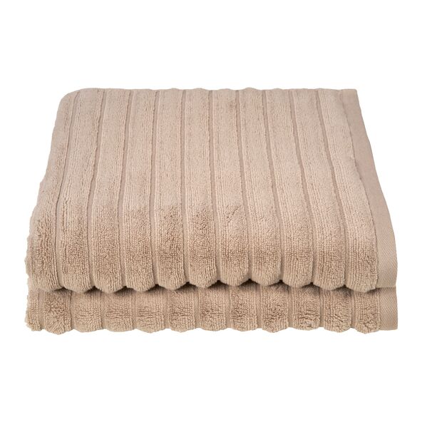 Handtuch Hoch/Tief, 2 x 2er Set, beige