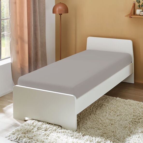Jersey Spannbetttuch, 90-100 x 200 cm, grau