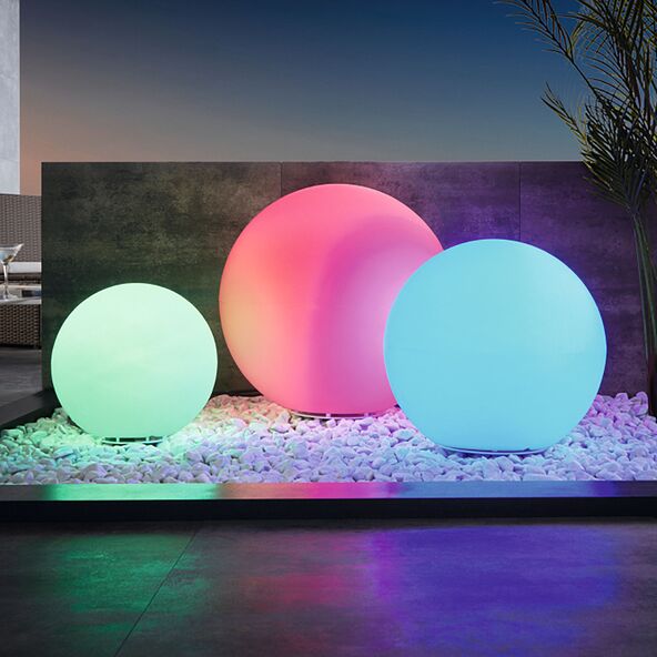 Smarte LED-Outdoor-Kugelleuchte, inkl. Fernbedienung, Ø 50 cm