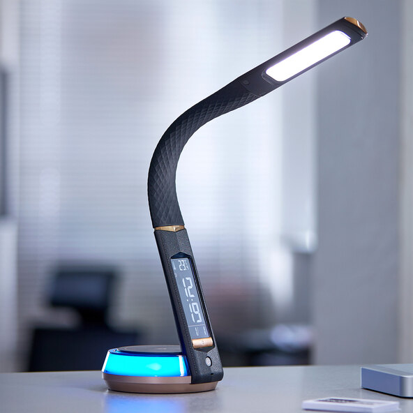 LED-Schreibtischlampe mit Wireless Charging, schwarz