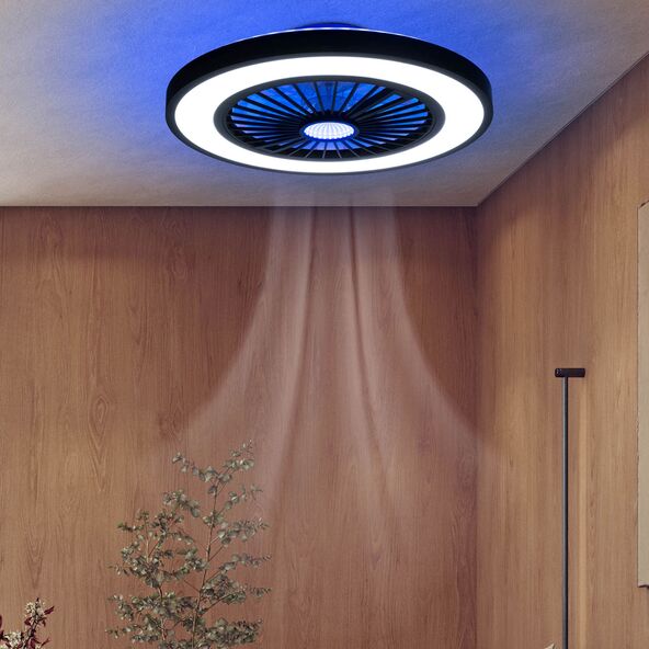 LED-Deckenleuchte Arioso mit Ventilator