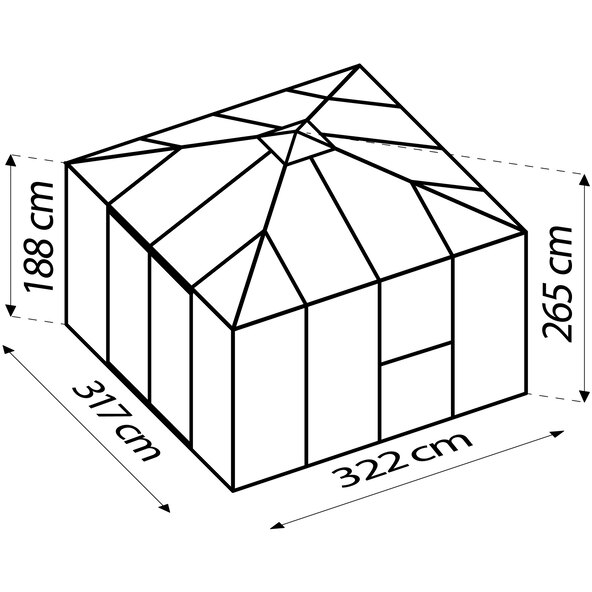 Premiumgewächshaus Fortuna, schwarz