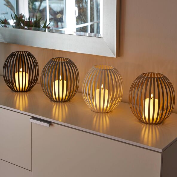 LED-Kerzenlaterne, beige