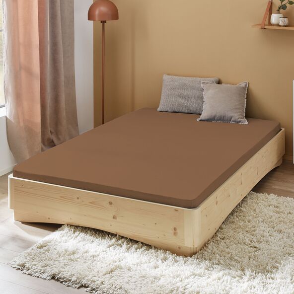 Jersey Spannbetttuch, 140-160 x 200 cm, schlamm