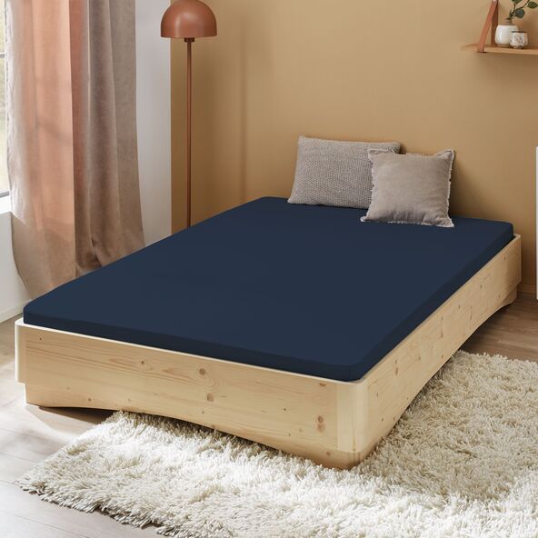 Jersey Spannbetttuch, 140-160 x 200 cm, marine