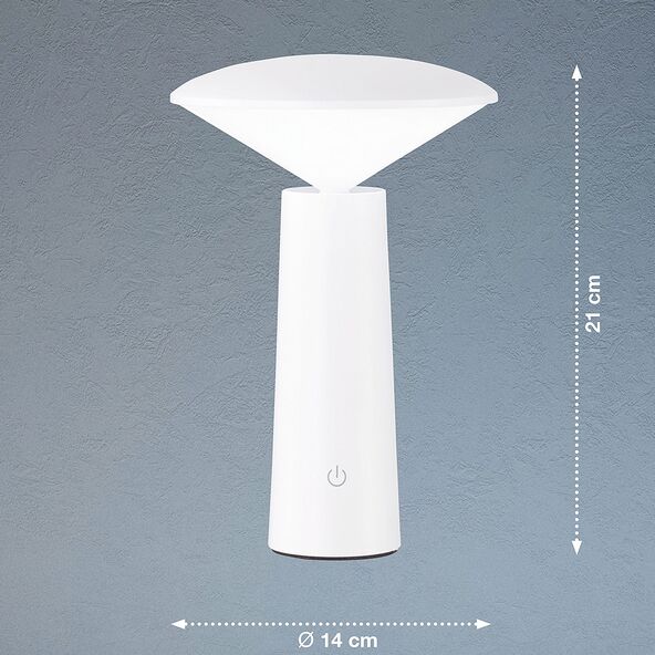 LED-Akku-Tischleuchte Pinto, weiß