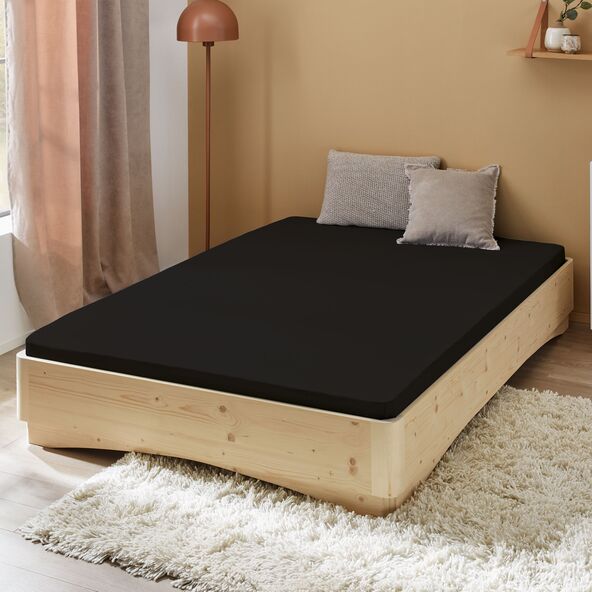 Jersey Spannbetttuch, 140-160 x 200 cm, schwarz