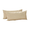 Leinen-Melange Kissenbezüge, 2er Set, beige