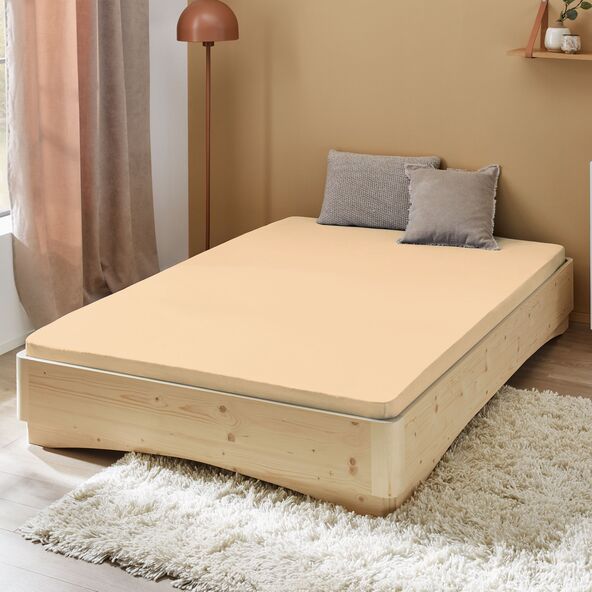 Jersey Spannbetttuch, 140-160 x 200 cm, sand