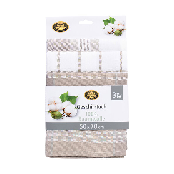 Geschirrtücher, 6er Set, beige