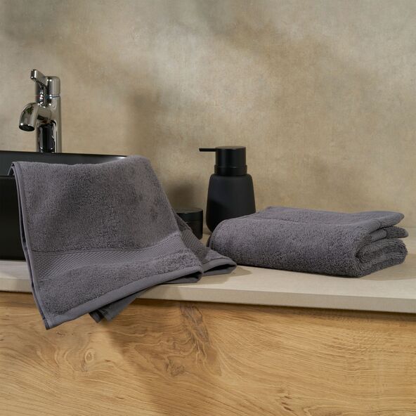 Frottier-Serie Hotel Handtuch, 4er Set, anthrazit