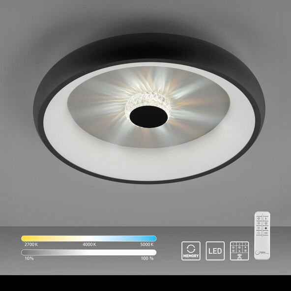 LED-Deckenleuchte KUNEO Ø 45 cm, schwarz