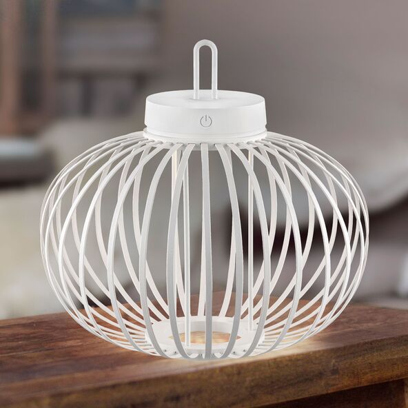 LED-Akku-Tisch- und Bodenleuchte Korga, weiß, ⌀ 36 cm