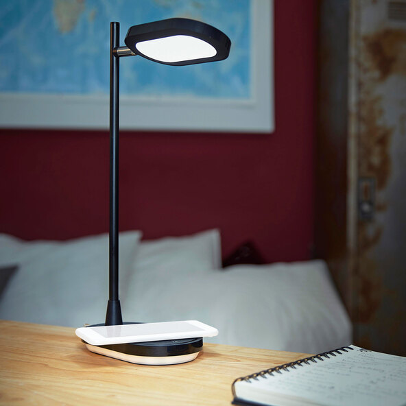 LED-Schreibtischlampe mit Wireless Charging, schwarz