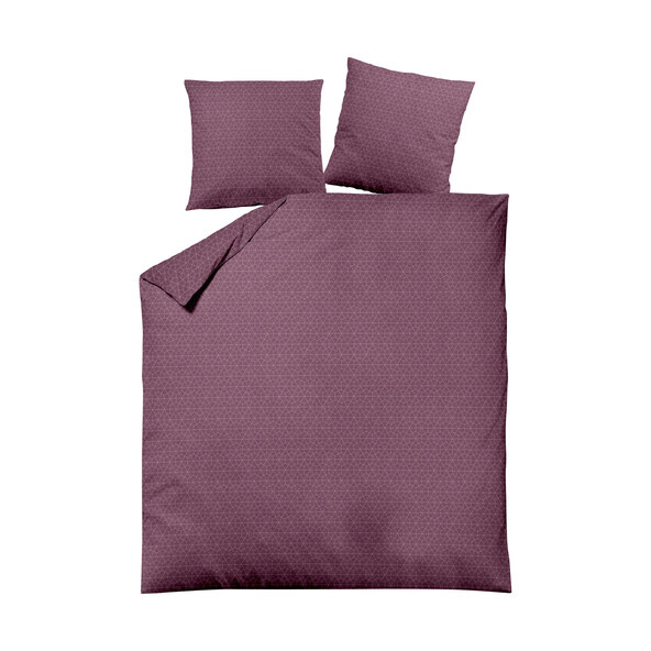 Bettwäsche Jacquard-Feinbiber 200/220 + 2x80/80 cm, Wabe bordeaux