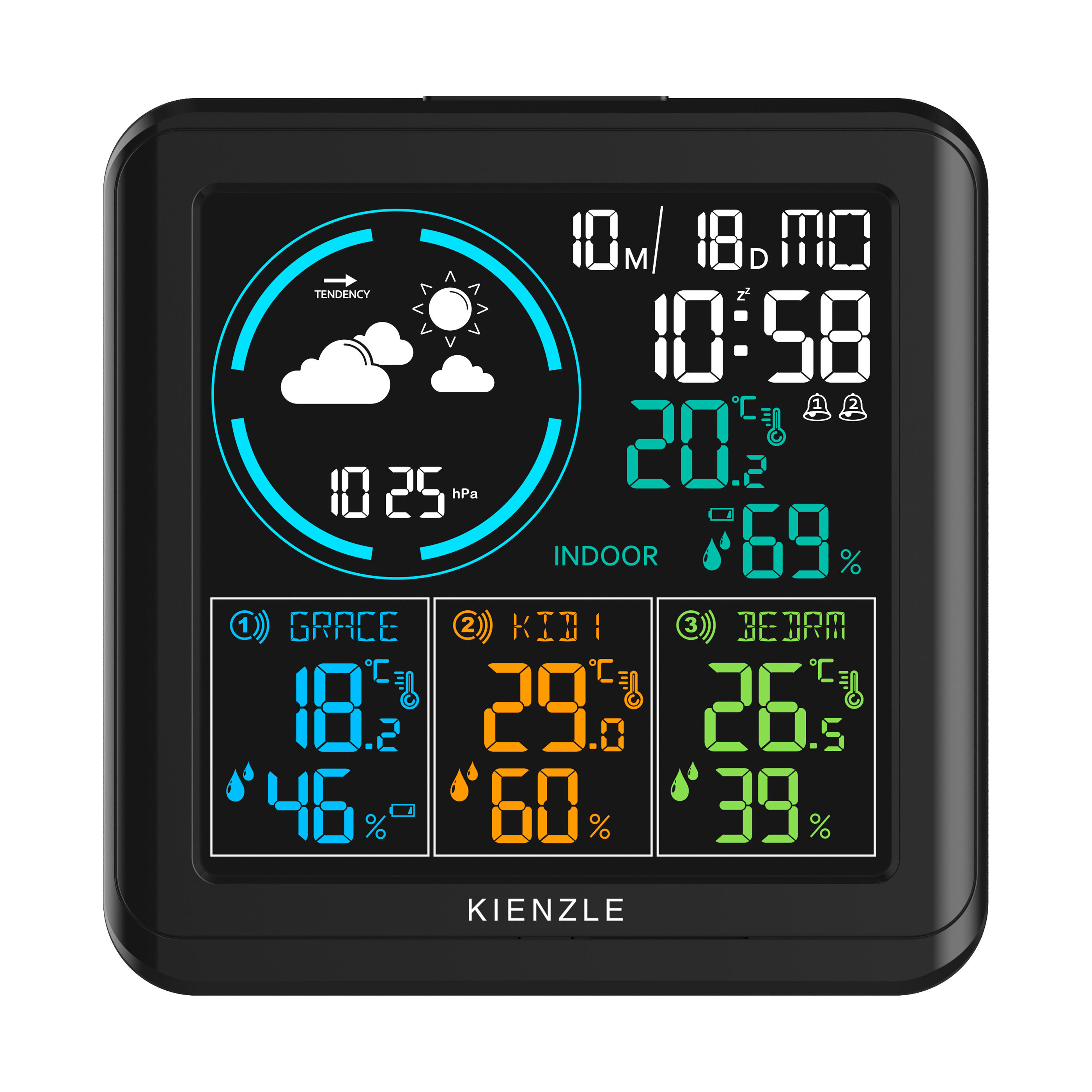 KIENZLE FunkDCFWetterstation mit 3 Sensoren ALDI