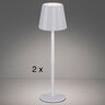 LED-Akku-Tischleuchte EURIA weiß, 2er-Set