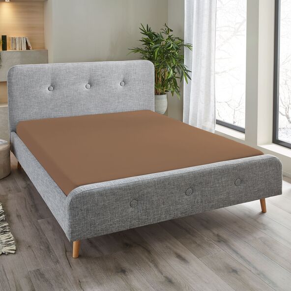 Jersey Spannbetttuch, 180-200 x 200 cm, schlamm