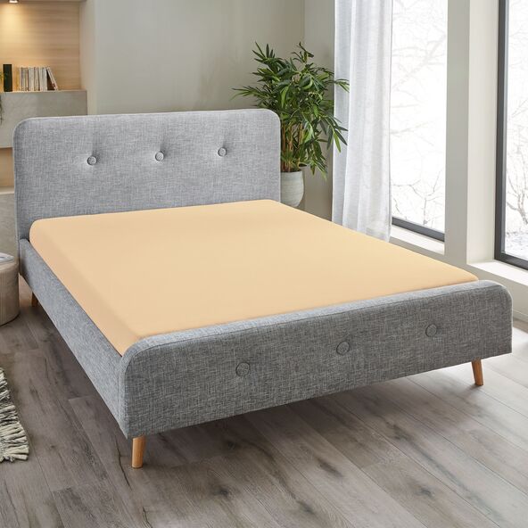 Jersey Spannbetttuch, 180-200 x 200 cm, sand